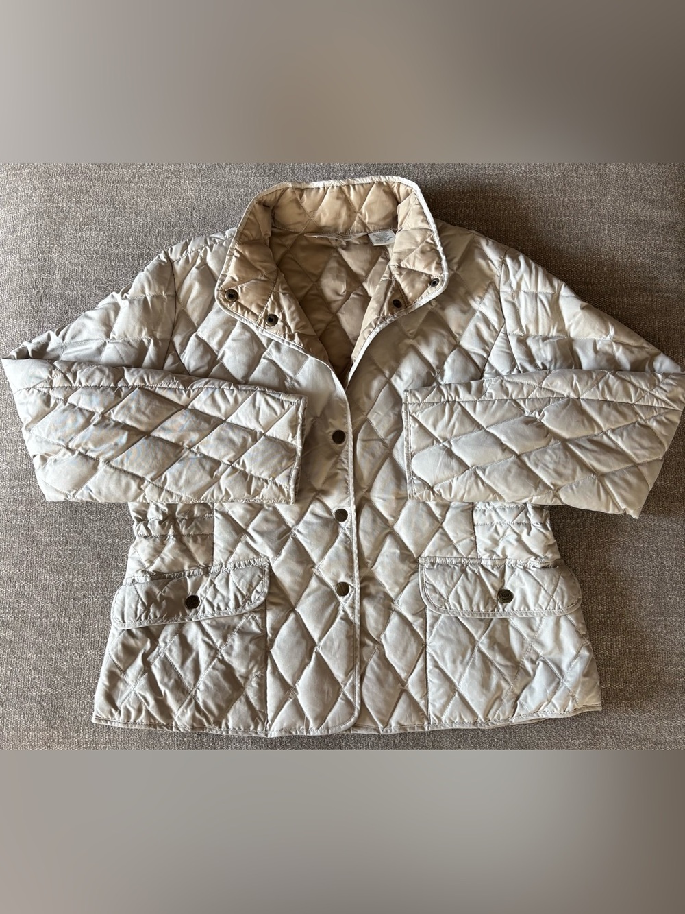 EDDIE BAUER Vintage Goose Down Puffer Jacket Barn Coat 550 Fill Sz L Petite